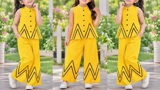 Easy Girls Co-Ord Set Cutting & Stitching | Trendy Top & Palazzo Design |Full Tutorial for Beginners