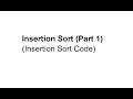 Insertion Sort part 1