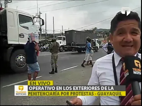 Operativos en los exteriores de la Penitenciaría por protestas - Guayaquil