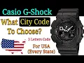 Casio G-Shock USA What City Code To Choose Statewise Time Zone Settings