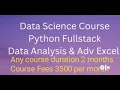 Python Full Stack Data Analysis Advanced Excel Training in Ameerpet Training fees 3500 Only