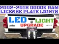 2002-2018 Dodge Ram License Plate Light