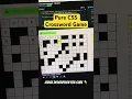 Pure CSS Crossword Game CSS