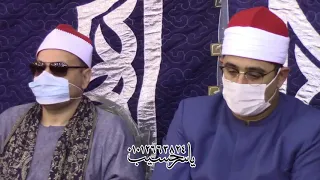 شاهد انبهار الشيخ محمود الشحات والشيخ محمود صابر   بأداء العالمي كروان القلوب الشيخ محمود القزاز    دندنها