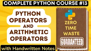 Python Operators and Arithmetic Operators with Handwritten Notes in Hindi Python Tutorial -