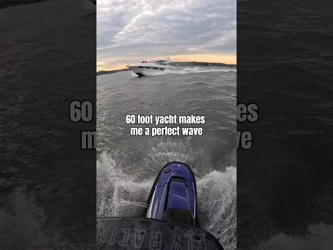 jumping yacht waves on my jetski #sendit #jetski #2stroke #yamaha #shorts #fullsend #lakelife