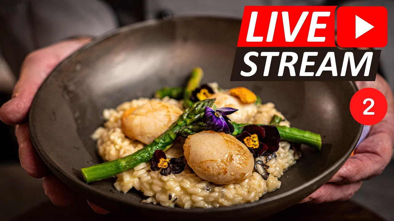 Live #001 - Risoto de Espargos e Trufas com vieiras Salteadas | Parte 2