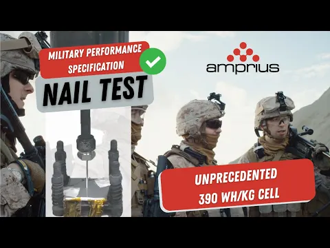 Amprius Passes U.S Army Nail Penetration Test with Unprecedented 390 Wh/kg Battery Cell
