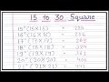 Square to 30 square root 15 to 30