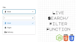 Create a Live Search Filter function using HTML CSS and JS