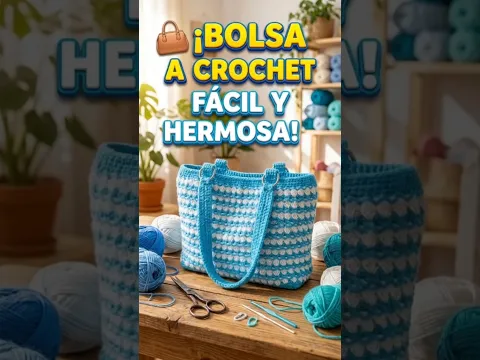 😍 ¡Mira qué hermosa bolsa a crochet! Fácil y en 2 colores 🧶 #crochet