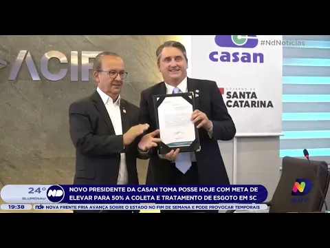 Novo presidente da Casan toma posse hoje com meta de elevar para 50% a coleta e tratamento de esgoto
