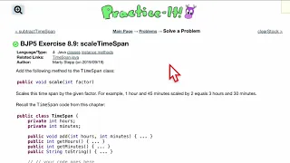 Java Practice It Exercise 8 9 scaleTimeSpan classes instance methods