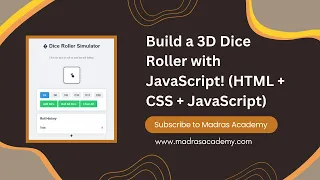 Build a 3D Dice Roller App with JavaScript Full Beginner Project Tutorial
