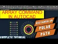 ARRAY COMMAND in Autocad Complete tutorial Rectangular Path Path Urdu Hindi
