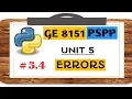 GE 8151 PSPP NOTES - 5 4 ERRORS