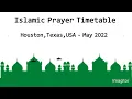 Islamic Prayer Timetable Houston Texas USA - May 2022 Salah Times Houston United States May 2022
