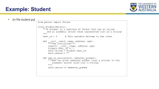 UWA CSSE Core Python Programming - Object Oriented Programming