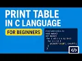 C Language Tutorial How to Print Multiplication Table Using Loops