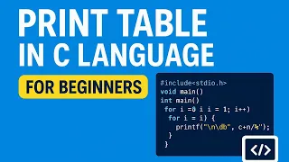 C Language Tutorial How to Print Multiplication Table Using Loops