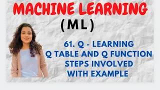 Q-Learning Q Table Q Function Steps Followed with Example ML