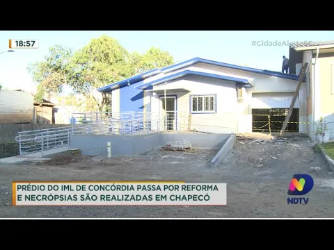 Prédio do IML de Concórdia passa por reforma e necrópsia são realizadas em Chapecó