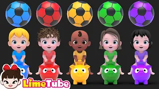 Cinco Bebês Jogando Futebol  | Aprenda e Cante Canções Infantis | LimeTube