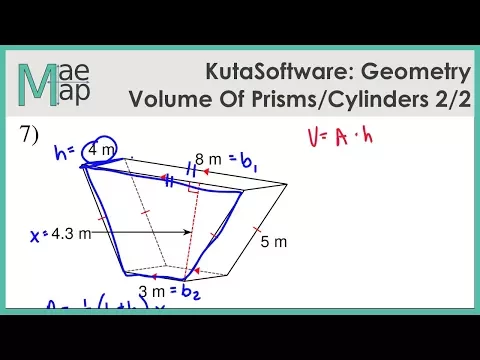 Download MP3 KutaSoftware: Geometry- Volume Of Prisms And Cylinders Part 2