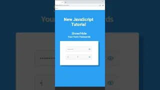 Create a password toggle with JavaScript Check out my channel for the full