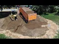 Download Lagu New Reclaiming Huge Pond Operation Sand-Slide By KOMATSU D31P Bulldozer Push into Water
