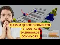 FLEXSIM 2024 TUTORIAL EJERCICIO COMPLETO Etiquetas Decision Point Conveyors y Dashboards