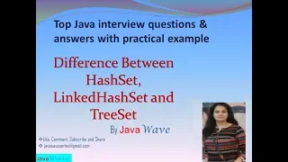 Difference Between HashSet LinkedHashSet and TreeSet Core Java Interview question