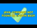 java command not found in cygwin bash 2 Solutions