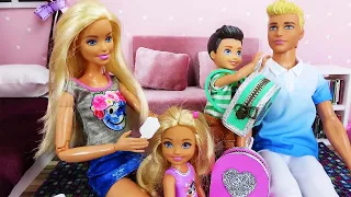 Barbie's Family's Morning Routine - Chelsea & Tommy School Morning Routine 바비가족 모닝루틴-첼시와토미의 학교가는날