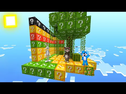 Video Thumbnail: ماين كرافت لكن ديفور و توم المتكلم و باغز باني في عالم بلوكات الحظ 😨!