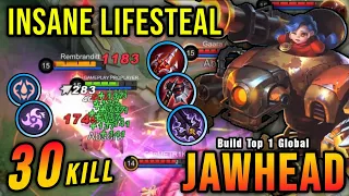 Download 30 Kills!! Jawhead New Build Insane LifeSteal (AUTOWIN) - Build Top 1 Global Jawhead ~ MLBB MP3