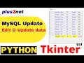 Tkinter to display MySQL table records and on selection edit and update data using GUI widgets