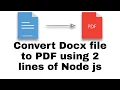 Docx to pdf converter using Javascript npm docx pdf node js