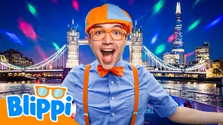 Blippi Explores London on a River Thames Boat! 🚢 | Learning Videos for Kids 🔵🟠