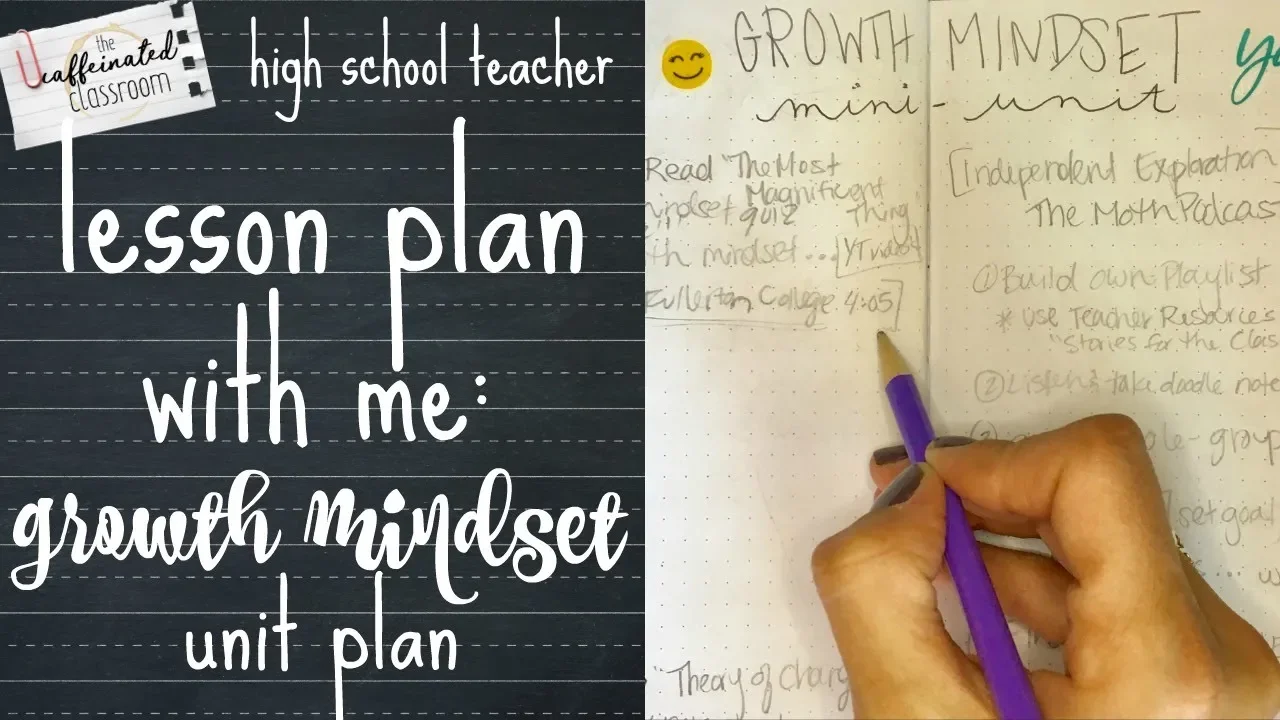 Lesson Plan With Me | Growth Mindset Unit | High School Teacher