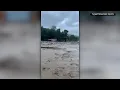 Roads parking lots flooded in Ludlow VT
