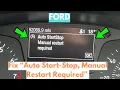 How To Fix Auto Start Stop Manual Restart Required In Ford