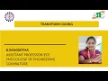 Transform coding K Sangeetha SNS Institutions