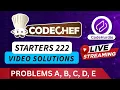 CodeChef Starters 222 Solutions - A to E By Anirudh Chauhan CodeHurdle