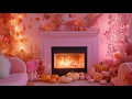 Cozy Pink Preppy Autumn Fireplace Girly Fall Aesthetic Ambience for Sleep Focus Relaxation 1080