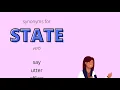 Synonyms For State say utter Affirm Declare Express specify Voice