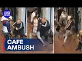 CCTV captures moment man shot outside Melbourne cafe 9 News Australia