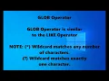 How to Use GLOB using SQLite