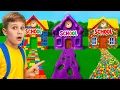 Download Lagu Back to School in 3 CRAZY Schools! Slime vs LEGO vs Balls