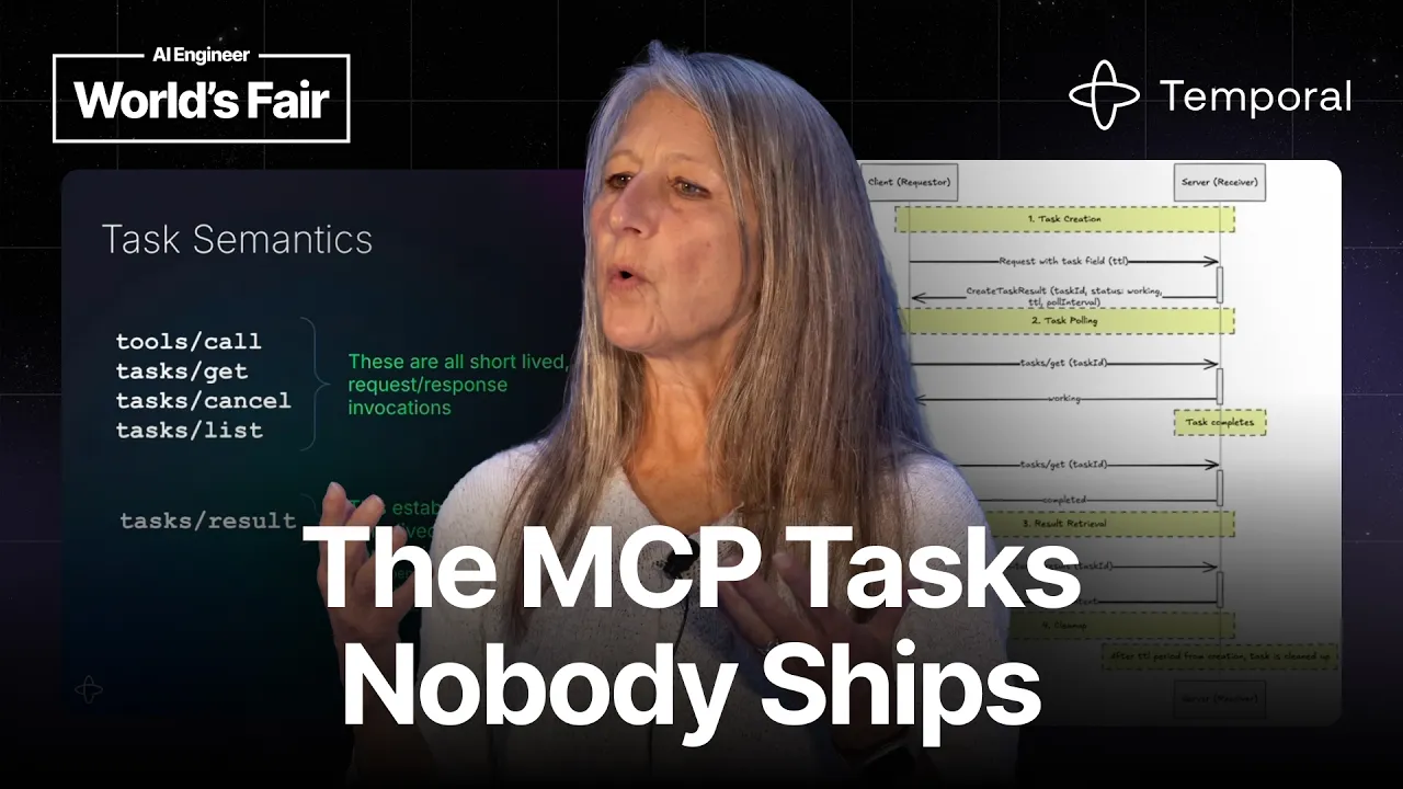 MCP Tasks (async): Why Aren't Any Agents Supporting Them? — Cornelia Davis, Temporal: video thumbnail